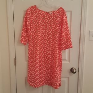 Coral cat dress